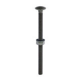 This is an image of Timco - Carriage Bolts Hex Nuts & Form A Washers - Dome - Exterior - Green M10 x 150mm - (10 PCS Bag) 10150INCB