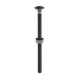 This is an image of Timco - Carriage Bolts Hex Nuts & Form A Washers - Dome - Exterior - Green M10 x 160mm - (10 PCS Bag) 10160INCB
