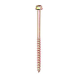 This is an image of Timco - Advanced Coach Screws - Hex Flange - Yellow 10.0 x 160mm - (18 PCS TIMbag) 10160SCSYB