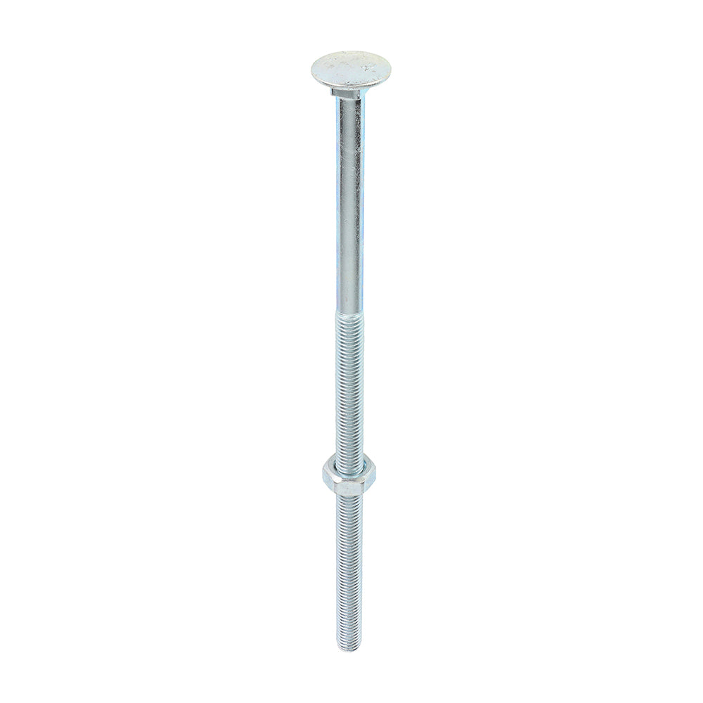 This is an image of Timco - Carriage Bolts & Hex Nuts - Zinc M10 x 240mm - (10 PCS Box) 10240CB