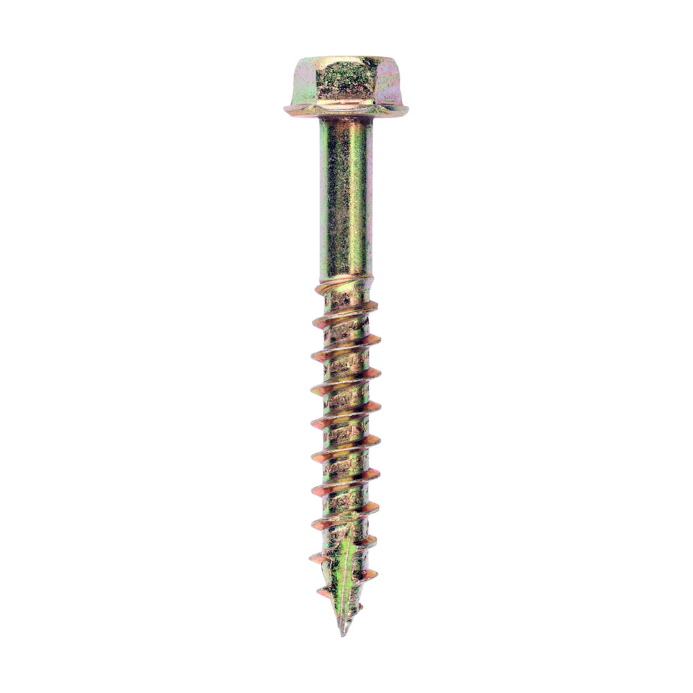 This is an image of Timco - Advanced Coach Screws - Hex Flange - Yellow 10.0 x 70mm - (50 PCS Box) 1070SCSY