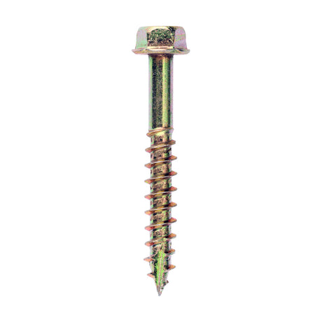 This is an image of Timco - Advanced Coach Screws - Hex Flange - Yellow 10.0 x 70mm - (50 PCS Box) 1070SCSY