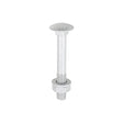 This is an image of Timco - Carriage Bolts Hex Nuts & Form A Washers - Dome - Exterior - Silver M10 x 75mm - (10 PCS TIMbag) 1075CBI