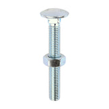 This is an image of Timco - Carriage Bolts & Hex Nuts - Zinc M10 x 75mm - (50 PCS Box) 1075CB