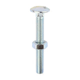 This is an image of Timco - Carriage Bolts & Hex Nuts - Zinc M10 x 80mm - (50 PCS Box) 1080CB