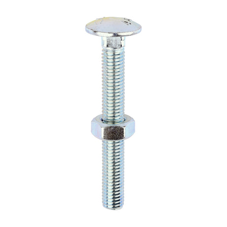 This is an image of Timco - Carriage Bolts & Hex Nuts - Zinc M10 x 80mm - (50 PCS Box) 1080CB