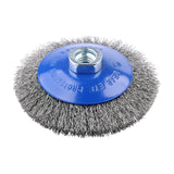 This is an image of Timco - Angle Grinder Bevel Brush - Crimped Stainless Steel 115mm (1 Each Blister Pack) 115TBCSS