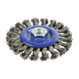This is an image of Timco - Angle Grinder Wheel Brush - Twisted Knot Stainless Steel 115mm (1 Each Box) 115TWTSS