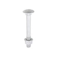 This is an image of Timco - Carriage Bolts Hex Nuts & Form A Washers - Dome - Exterior - Silver M12 x 100mm - (10 PCS TIMbag) 12100CBI