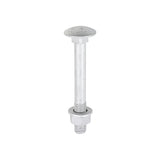 This is an image of Timco - Carriage Bolts Hex Nuts & Form A Washers - Dome - Exterior - Silver M12 x 100mm - (10 PCS TIMbag) 12100CBI