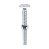 This is an image of Timco - Carriage Bolts & Hex Nuts - Zinc M12 x 110mm - (25 PCS Box) 12110CB