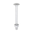 This is an image of Timco - Carriage Bolts Hex Nuts & Form A Washers - Dome - Exterior - Silver M12 x 130mm - (10 PCS TIMbag) 12130CBI