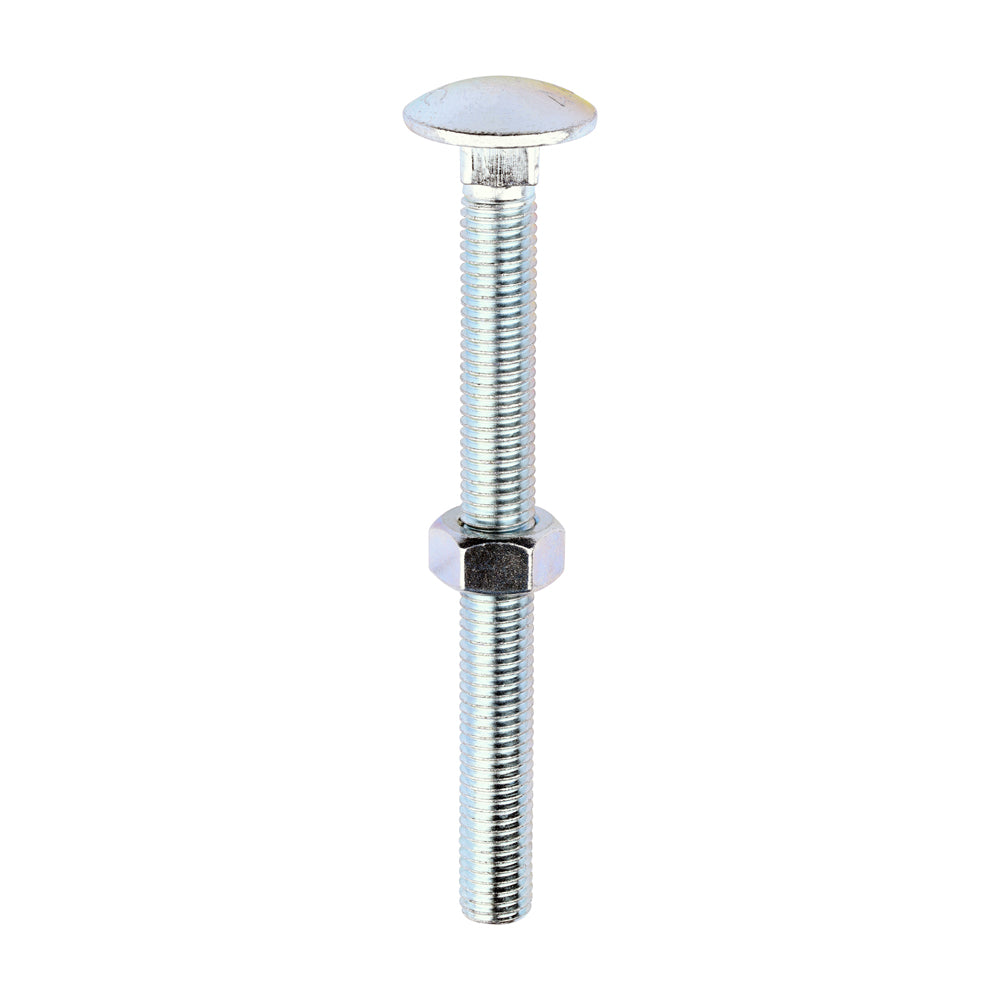 This is an image of Timco - Carriage Bolts & Hex Nuts - Zinc M12 x 130mm - (10 PCS Box) 12130CB