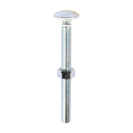 This is an image of Timco - Carriage Bolts & Hex Nuts - Zinc M12 x 130mm - (10 PCS Box) 12130CB