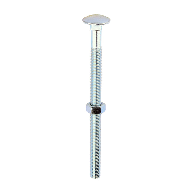 This is an image of Timco - Carriage Bolts & Hex Nuts - Zinc M12 x 180mm - (10 PCS Box) 12180CB