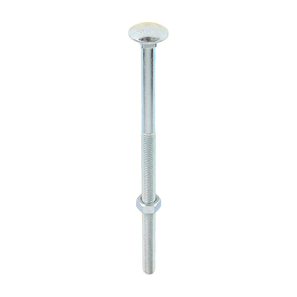This is an image of Timco - Carriage Bolts & Hex Nuts - Zinc M12 x 240mm - (10 PCS Box) 12240CB