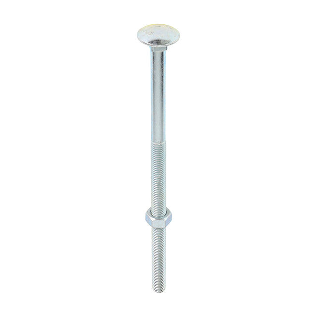 This is an image of Timco - Carriage Bolts & Hex Nuts - Zinc M12 x 240mm - (10 PCS Box) 12240CB