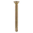 This is an image of Timco - Window Fabrication Screws - Countersunk with Ribs - PH - Self-Tapping - Self-Drilling Point - Yellow 3.9 x 19mm - (1000 PCS Box) 122Y