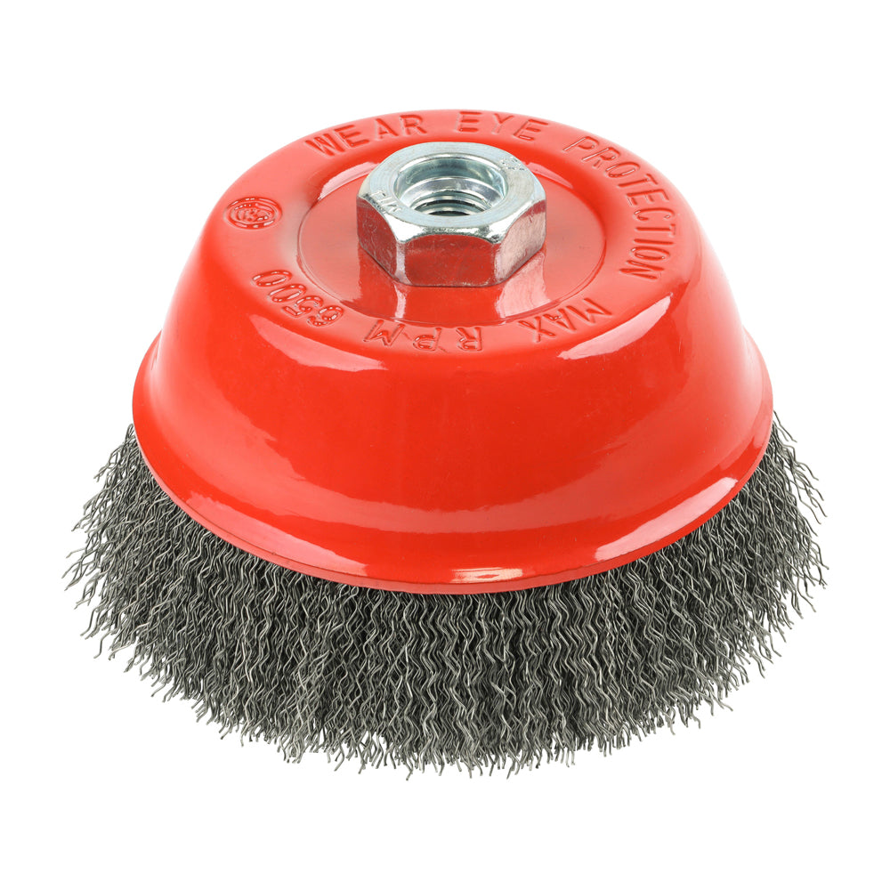 This is an image of Timco - Angle Grinder Cup Brush - Crimped Steel Wire 125mm (1 Each Box) 125TCC