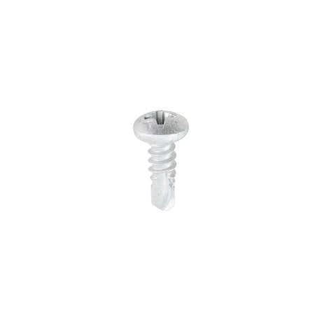 This is an image of Timco - Window Fabrication Screws - Pan - PH - Self-Tapping - Self-Drilling Point - Martensitic Stainless Steel & Silver Organic 4.2 x 13mm - (1000 PCS Box) 130SS