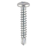 This is an image of Timco - Window Fabrication Screws - Pan - PH - Self-Tapping Thread - Self-Drilling Point - Zinc 4.2 x 19mm - (1000 PCS Box) 132Z