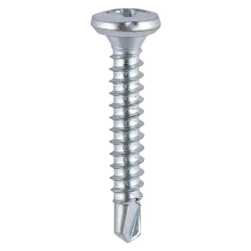 This is an image of Timco - Window Fabrication Screws - Friction Stay - Shallow Pan Countersunk - PH - Self-Tapping - Self-Drilling Point - Zinc 3.9 x 19mm - (1000 PCS Box) 136Z