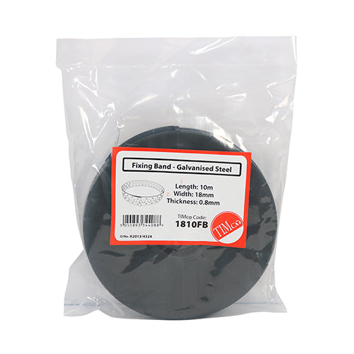 This is an image of Timco - Fixing Band - Galvanised 18mm x 10m (1 Each Bag) 1810FB