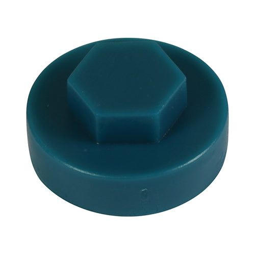 This is an image of Timco - Hex Head Cover Caps - Ocean Blue 19mm - (1000 PCS Bag) 1918C39CAP