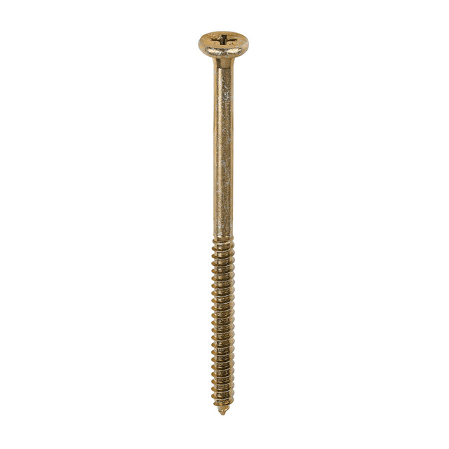 This is an image of Timco - Element Screws - Shallow Pan Countersunk - PH - Self-Tapping Thread - AB Point - Yellow 4.8 x 80mm - (200 PCS Box) 193Y