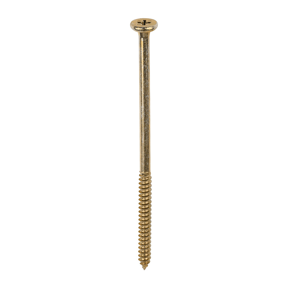 This is an image of Timco - Element Screws - Shallow Pan Countersunk - PH - Self-Tapping Thread - AB Point - Yellow 4.8 x 95mm - (200 PCS Box) 194Y