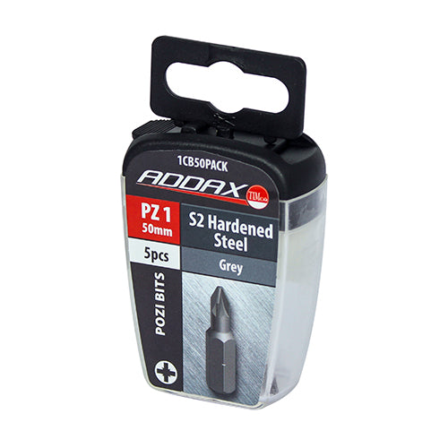 This is an image of Timco - S2 Driver Bits - PZ No.1 x 50 (5 Pieces Blister Pack) 1CB50PACK
