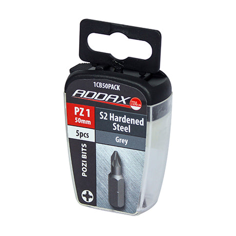This is an image of Timco - S2 Driver Bits - PZ No.1 x 50 (5 Pieces Blister Pack) 1CB50PACK