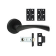 This is an image of Timco - Edleston Lever On Rose Door Pack - Matt Black Mixed (1 Each Box) 200080