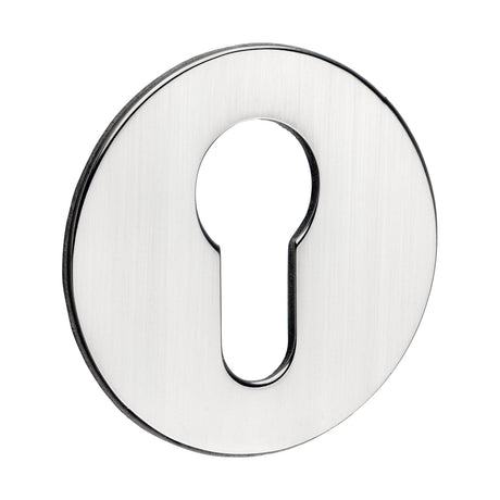 This is an image of Timco - Euro Profile Self-Adhesive Escutcheon - Round - Polished Stainless Steel 52mm (1 Each Bag) 200116