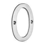 This is an image of Timco - Door Numeral 0 - Satin Chrome 81mm (1 Each Bag) 200119