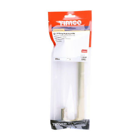 This is an image of Timco - Oval Grip Pull Handle - Polished Brass 228mm (1 Each TIMbag) 200155P