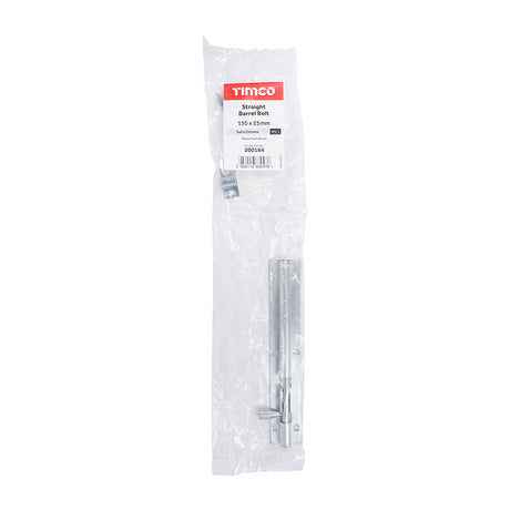 This is an image of Timco - Straight Barrel Bolt - Satin Chrome 150 x 25mm (1 Each Bag) 200164