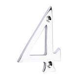 This is an image of Timco - Door Numeral 4 - Polished Chrome 75mm (1 Each Bag) 200255