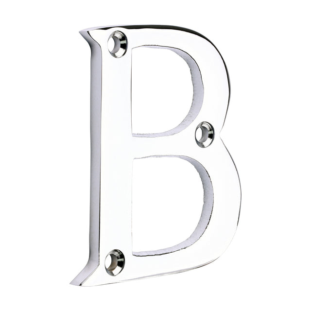 This is an image of Timco - Door Letter B - Polished Chrome 64mm (1 Each TIMpac) 200353P