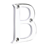 This is an image of Timco - Door Letter B - Polished Chrome 64mm (1 Each Bag) 200353