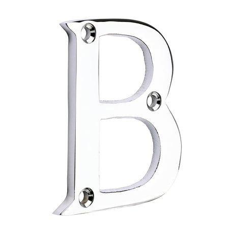 This is an image of Timco - Door Letter B - Polished Chrome 64mm (1 Each Bag) 200353