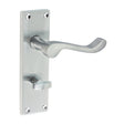 This is an image of Timco - Victorian Scroll Bathroom Handles - Satin Chrome 152 x 42 (1 Pairs Blister Pack) 200355