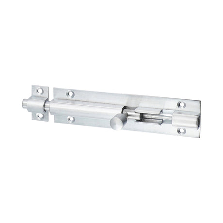 This is an image of Timco - Straight Barrel Bolt - Satin Chrome 100 x 25mm (1 Each TIMpac) 200379P