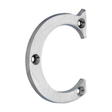 This is an image of Timco - Door Letter C - Satin Chrome 65mm (1 Each Bag) 200386