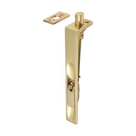 This is an image of Timco - Lever Action Flush Bolt - Polished Brass 150 x 19mm (1 Each TIMpac) 200393P