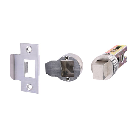 This is an image of Timco - Quick Fit Round Deadbolt - Nickel 76 case / 57 backset (1 Each TIMpac) 200418P