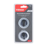 This is an image of Timco - Euro Profile Escutcheon - Polished & Satin Chrome 51mm (1 Pairs Blister Pack) 200421