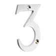 This is an image of Timco - Door Numeral 3 - Satin Chrome 75mm (1 Each TIMpac) 200457P