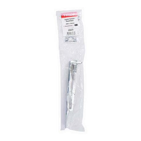 This is an image of Timco - Lever Action Flush Bolt - Polished Chrome 200 x 19mm (1 Each Bag) 200477