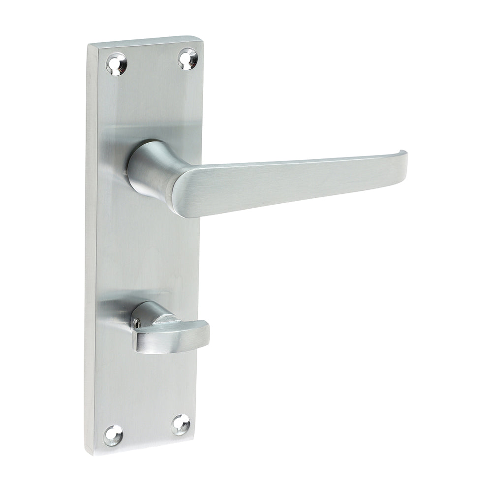 This is an image of Timco - Victorian Straight Bathroom Handles - Satin Chrome 152 x 43 (1 Pairs Blister Pack) 200639